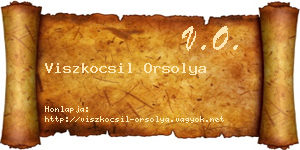 Viszkocsil Orsolya névjegykártya